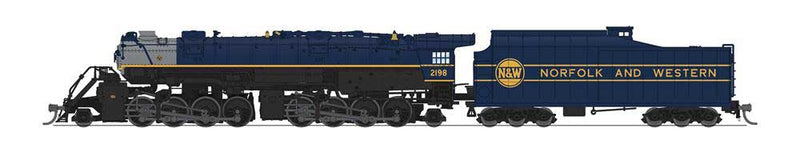 N&W Class Y6b 2-8-8-2 - Sound and DCC - Paragon4(TM) -- Norfolk & Western #2198 (Fantasy Scheme, 1960s Pevler Blue, graphite, Hambur