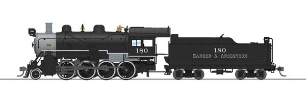 2-8-0 Consolidation - Sound, DCC and Smoke - Paragon4 -- Bangor & Aroostook #180 (black, graphite)