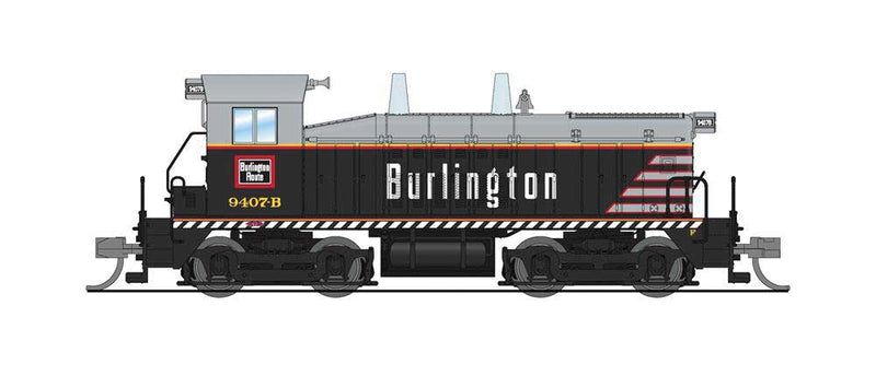 EMD NW2 - Sound and DCC - Paragon4(TM) -- Chicago, Burlington & Quincy #9407-B (black, gray, red, yellow)