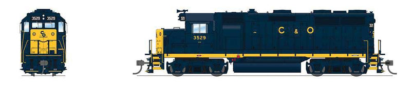 EMD GP35 Low Nose - Sound and DCC - Paragon4(TM) -- Chesapeake & Ohio #3538 (blue, yellow nose, C&O Lettering)
