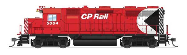 EMD GP35 Low Nose - Sound and DCC - Paragon4(TM) -- Canadian Pacific #5004 (Action red, white, black, 5" Stripes, Multimark)
