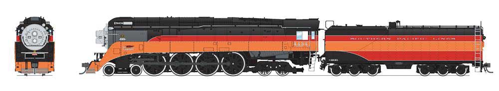 Class GS-4 4-8-4 - Sound and DCC - Paragon4(TM) -- Southern Pacific #4434 (Daylight; black, orange, red)