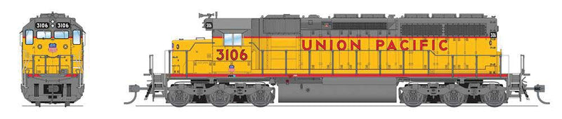 EMD SD40 Low Nose - Sound and DCC - Paragon4(TM) -- Union Pacific #3106 (Armour Yellow, gray, red; Large Lettering)