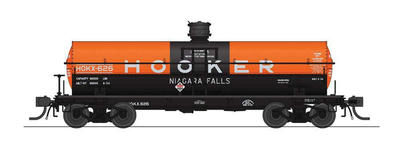 ACF Type 27/ICC-105 6,000-Gallon Tank Car 2-Pack - Ready to Run -- Hooker Chemical (1940s As-Delivered, orange, black)