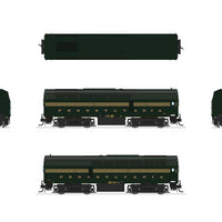 Class BF16 Baldwin RF16 Sharknose A-Unpowered B Set w/Sound & DCC - Paragon4(T -- Pennsylvania Railroad #9708, 9708B (Trainphone; 5-Stripe, Brunswick Green)