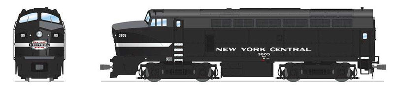 Baldwin RF16A Sharknose A - Sound & DCC - Paragon4(TM) -- New York Central #3816 (black, white; Cigar Band Logo)-1