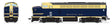 Baldwin RF16A Sharknose A - Sound & DCC - Paragon4(TM) -- Santa Fe #470C (Fantasy Scheme, Cat Whisker, blue, yellow)-1