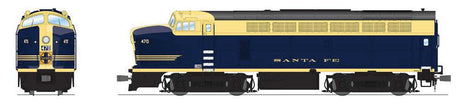 Baldwin RF16A Sharknose A - Sound & DCC - Paragon4(TM) -- Santa Fe #470C (Fantasy Scheme, Cat Whisker, blue, yellow)-1