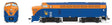 Baldwin RF16 Sharknose A-Unpowered B Set w/Sound & DCC - Paragon4(TM) -- Central Railroad of New Jersey #78, S (Fantasy Scheme, blue, tangerine)-1