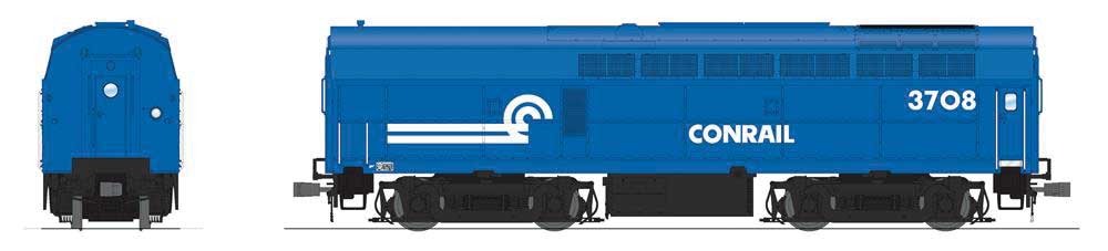 Baldwin RF16 Sharknose A-Unpowered B Set w/Sound & DCC - Paragon4(TM) -- Conrail #1207, 3708 (Fantasy Scheme, blue, white)-3