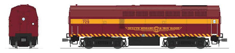 Baldwin RF16 Sharknose A-Unpowered B Set w/Sound & DCC - Paragon4(TM) -- Duluth, Missabe & Iron Range #728, 729 (Fantasy Scheme, maroon, yellow)-3