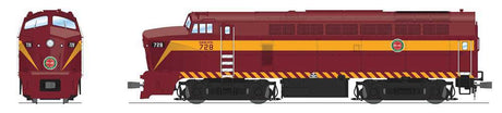 Baldwin RF16A Sharknose A - Sound & DCC - Paragon4(TM) -- Duluth, Missabe & Iron Range #7309 (Fantasy Scheme, maroon, yellow)-1