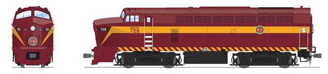 Baldwin RF16A Sharknose A - Sound & DCC - Paragon4(TM) -- Duluth, Missabe & Iron Range #7309 (Fantasy Scheme, maroon, yellow)-1