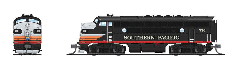EMD F3A-Unpowered F3B Set - Sound and DCC - Paragon4 -- Southern Pacific #336, 536 (Black Widow, black, silver, red, orange)-1