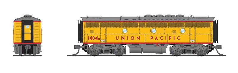 EMD F3B - Sound and DCC - Paragon4 -- Union Pacific #1406B (Armour Yellow, gray, red)