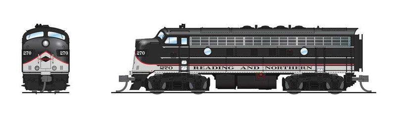 EMD F7A-Unpowered F7B Set - Sound and DCC - Paragon4 -- Reading & Northern #270, 275 (black, white, red)-1