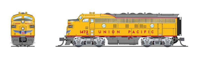 EMD F7A-Unpowered F7B Set - Sound and DCC - Paragon4 -- Union Pacific #1472, 1472C (Armour Yellow, gray, red)-1