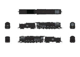 Class T1a 2-8-4 Berkshire with 4-Axle Tender - Standard DC - Stealth -- Boston & Maine #4016 (black, graphite)-1
