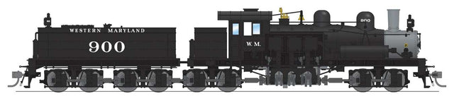 Class D 4-Truck Shay - Sound and DCC - Paragon4(TM) -- Western Maryland #900 (black, graphite, Tuscan)-1