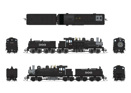 Class D 4-Truck Shay - Sound and DCC - Paragon4(TM) -- Western Maryland #900 (black, graphite, Tuscan)-2