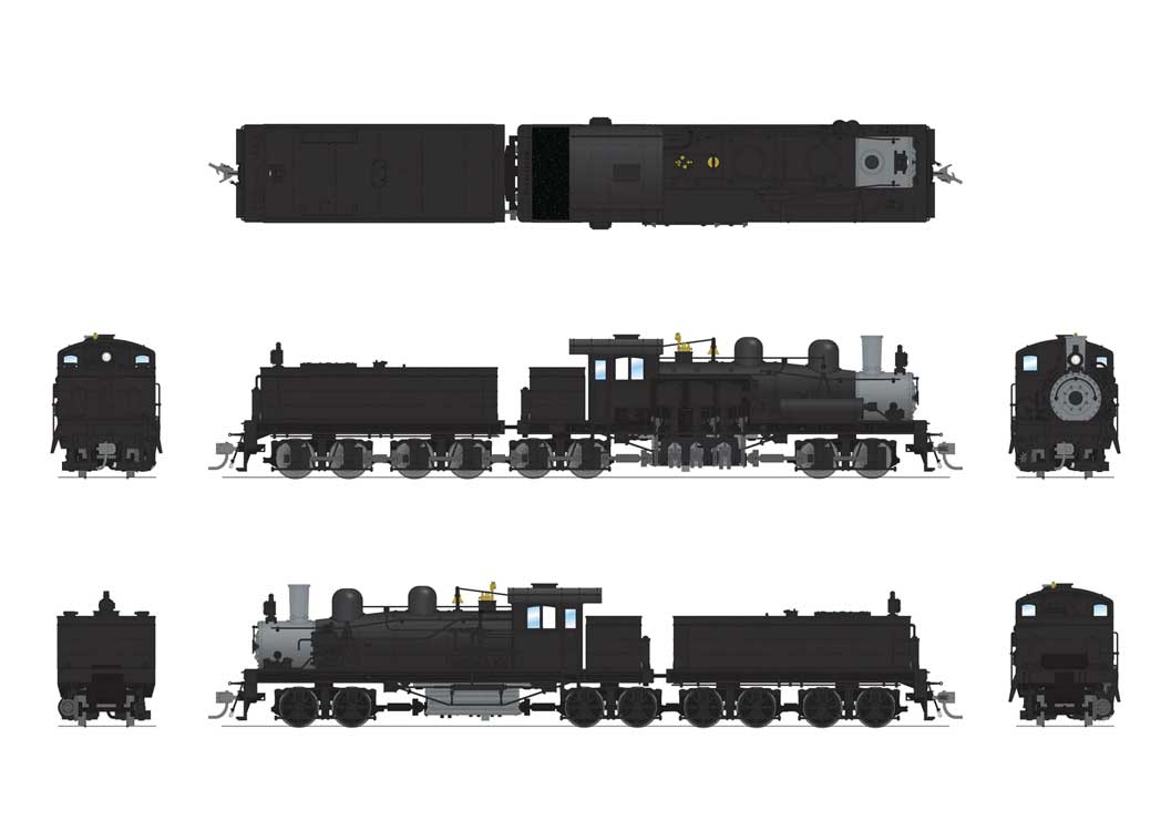 Class D 4-Truck Shay - Sound and DCC - Paragon4(TM) -- Painted, Unlettered (black, graphite)-2
