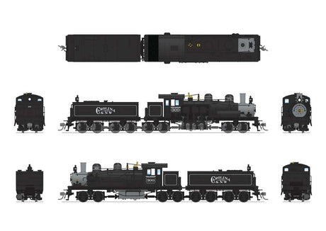 Class D 4-Truck Shay - Sound and DCC - Paragon4(TM) -- Carolina & Northwestern #300 (black, graphite)-2