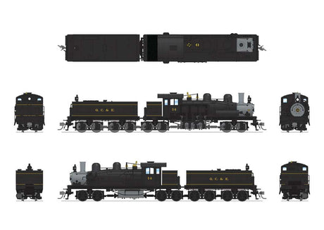 Class D 4-Truck Shay - Sound and DCC - Paragon4(TM) -- Greenbrier, Cheat & Elk #14 (black, graphite)-2