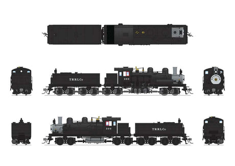 Class D 4-Truck Shay - Sound and DCC - Paragon4(TM) -- Red River Lumber #300 (black, graphite)-2