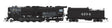 Class T1A 2-8-4 Berkshire - Standard DC - Stealth -- Santa Fe #4195 (black, graphite)