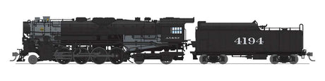 Class T1A 2-8-4 Berkshire - Standard DC - Stealth -- Santa Fe #4195 (black, graphite)
