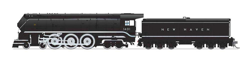 Class I-5 4-6-4 - Sound and DCC - Paragon4(TM) Brass Hybrid -- New Haven #1408 (black, silver, Original Block Lettering)