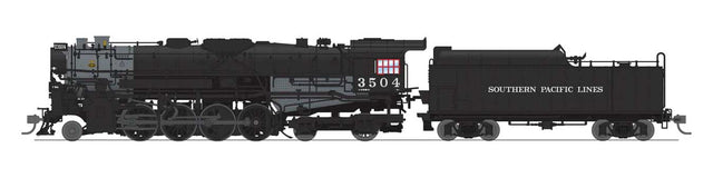 Class T1a 2-8-4 Berkshire Square Tender - Standard DC - Stealth Series -- Southern Pacific #3508 (black, graphite, Lines Lettering)-1