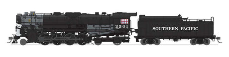 Class T1a 2-8-4 Berkshire Square Tender - Standard DC - Stealth Series -- Southern Pacific #3501 (black, graphite, Large Lettering)-1