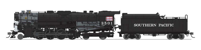Class T1a 2-8-4 Berkshire Square Tender - Standard DC - Stealth Series -- Southern Pacific #3501 (black, graphite, Large Lettering)-1