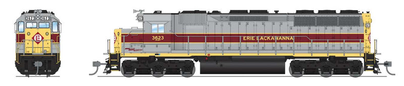 EMD SD45 Low-Nose - Sound & DCC - Paragon4(TM) -- Erie Lackawanna #3628 (gray, maroon, yellow)-1