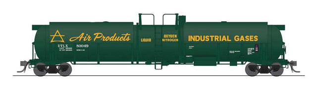 High-Capacity Cryogenic Tank Car 2-Pack - Ready to Run -- Air Products (green, yellow)