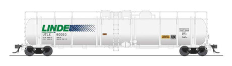 High-Capacity Cryogenic Tank Car 2-Pack - Ready to Run -- Linde (Type A body, white, green, blue)