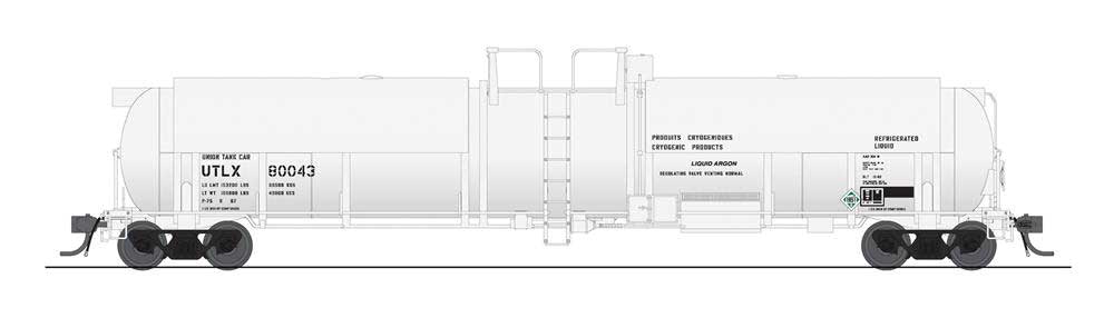 High-Capacity Cryogenic Tank Car 2-Pack - Ready to Run -- Union Tank Car UTLX (white, black)