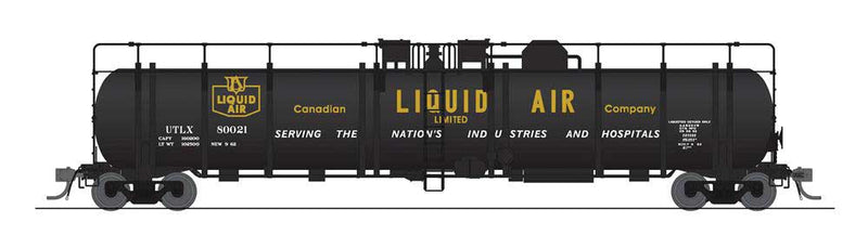 High-Capacity Cryogenic Tank Car - Ready to Run -- Canadian Liquid Air UTLX (black, yellow, white)