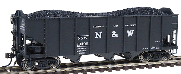 Paragon(TM) Series Norfolk & Western Class H2a Hopper Car - Assembled -- 6-Pack D; Norfolk & Western w/17" Lettering-1