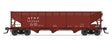 AAR 70-Ton 3-Bay Hopper w/Load - Ready to Run -- Santa Fe #183357 (GA-73, Boxcar Red)