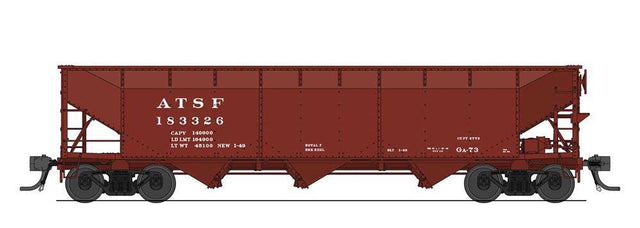 AAR 70-Ton 3-Bay Hopper w/Load - Ready to Run -- Santa Fe #183357 (GA-73, Boxcar Red)