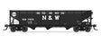 AAR 70-Ton 3-Bay Hopper w/Load 4-Pack - Ready to Run -- Norfolk & Western (H-42, black, Large N&W, Hamburger Logo)