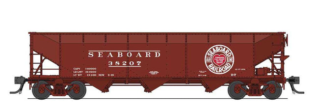AAR 70-Ton 3-Bay Hopper w/Load - Ready to Run -- Seaboard Air Line #38256 (H-7, Boxcar Red, white, red, Heart Logo)