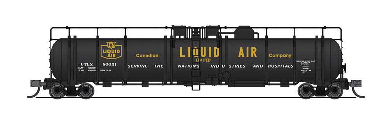 High-Capacity Cryogenic Tank Car - Ready to Run -- Canadian Liquid Air Co. (black, yellow)