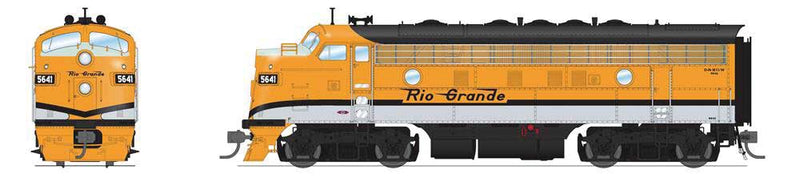 EMD F7 A-Unpowered B Set - Sound and DCC - Paragon4(TM) -- Denver & Rio Grande Western #5641, 5642 (Single Stripe, Aspen Gold, silver)-1