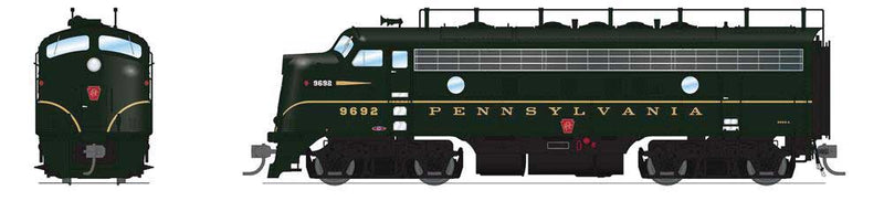 EMD F7 A-Unpowered B Set - Sound and DCC - Paragon4(TM) -- Pennsylvania Railroad #9692A, 9555B (Trainphone, Single Stripe, Brunswick Gr-1