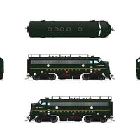 EMD F7 A-Unpowered B Set - Sound and DCC - Paragon4(TM) -- Pennsylvania Railroad #9692A, 9555B (Trainphone, Single Stripe, Brunswick Gr