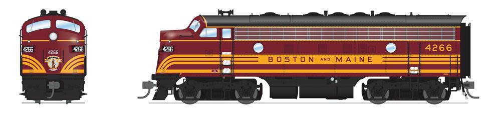 EMD F7A - Sound and DCC - Paragon4(TM) -- Boston & Maine #4268 (maroon, Harvest Gold)