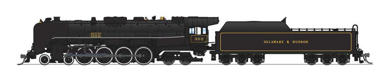 RDG Class T-1 4-8-4 - Standard DC - Stealth -- Delaware & Hudson #302 (Centennial Scheme, black, Smoke Deflectors)